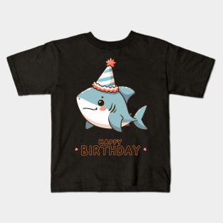 Kawaii Happy Birthday Baby Shark Party Kids T-Shirt